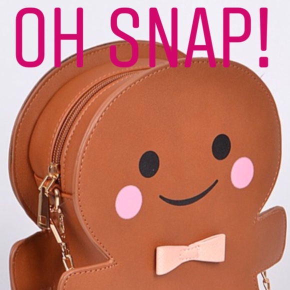 Gingerbread Man Cookie 3D Holiday Crossbody Clutch - Picture 3 of 6
